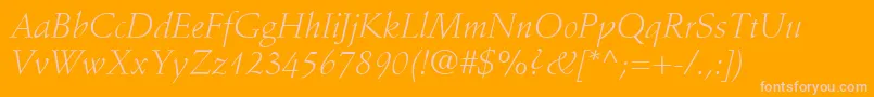 StempelSchneidlerLtLightItalic Font – Pink Fonts on Orange Background