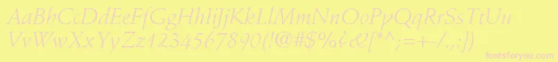 fuente StempelSchneidlerLtLightItalic – Fuentes Rosadas Sobre Fondo Amarillo