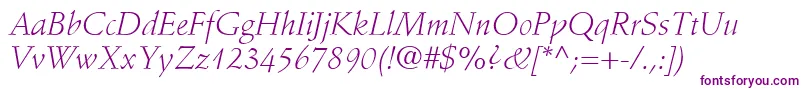 More about StempelSchneidlerLtLightItalic Font StempelSchneidlerLtLightItalic Font – Purple Fonts on White Background