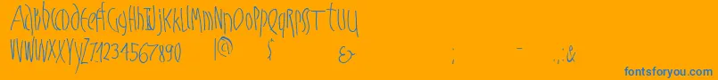 Mkschmalhands Font – Blue Fonts on Orange Background