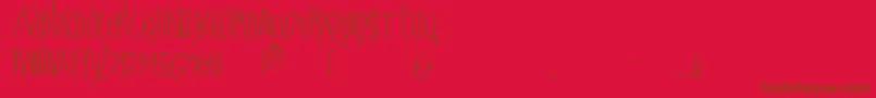 フォントMkschmalhands – 赤い背景に茶色の文字