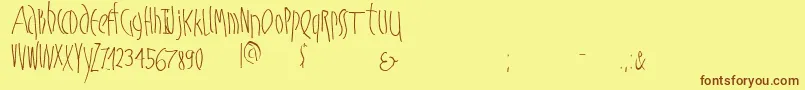 Mkschmalhands Font – Brown Fonts on Yellow Background