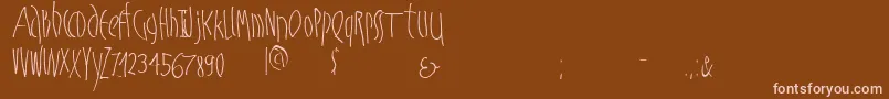Mkschmalhands Font – Pink Fonts on Brown Background