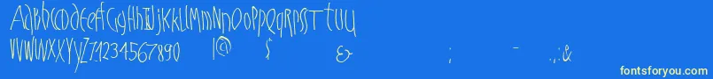 Mkschmalhands Font – Yellow Fonts on Blue Background