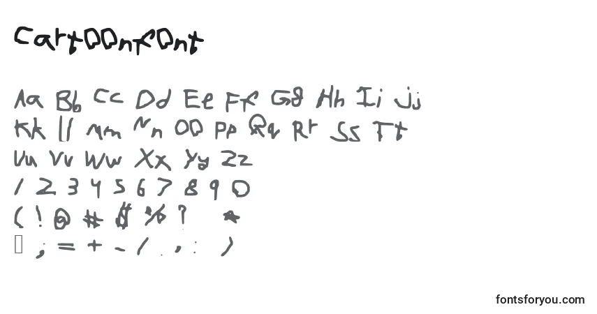 Czcionka Cartoonfont – alfabet, cyfry, specjalne znaki