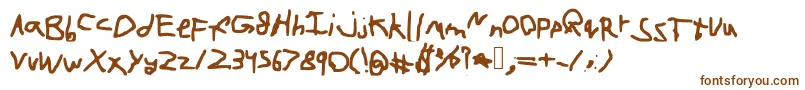 Cartoonfont-fontti – ruskeat fontit valkoisella taustalla