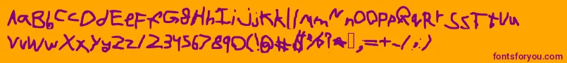 Cartoonfont-fontti – violetit fontit oranssilla taustalla