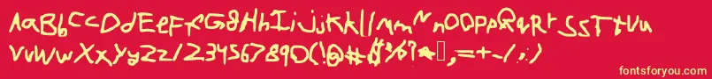 フォントCartoonfont – 黄色の文字、赤い背景