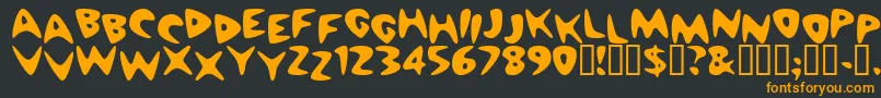 Cheapmot-Schriftart – Orangefarbene Schriften auf schwarzem Hintergrund