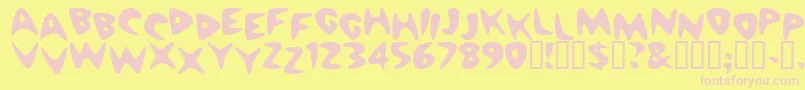 Cheapmot Font – Pink Fonts on Yellow Background