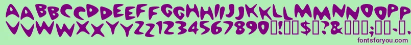 Cheapmot Font – Purple Fonts on Green Background