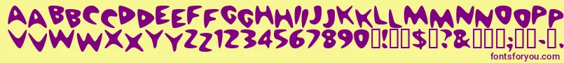 Cheapmot Font – Purple Fonts on Yellow Background