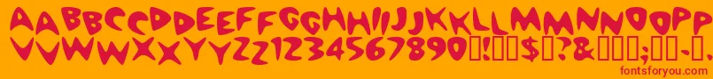 Cheapmot Font – Red Fonts on Orange Background