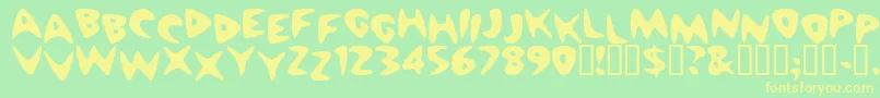 Cheapmot Font – Yellow Fonts on Green Background