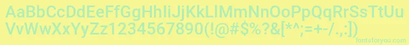 Czcionka Credit Valley Bold – zielone czcionki na żółtym tle