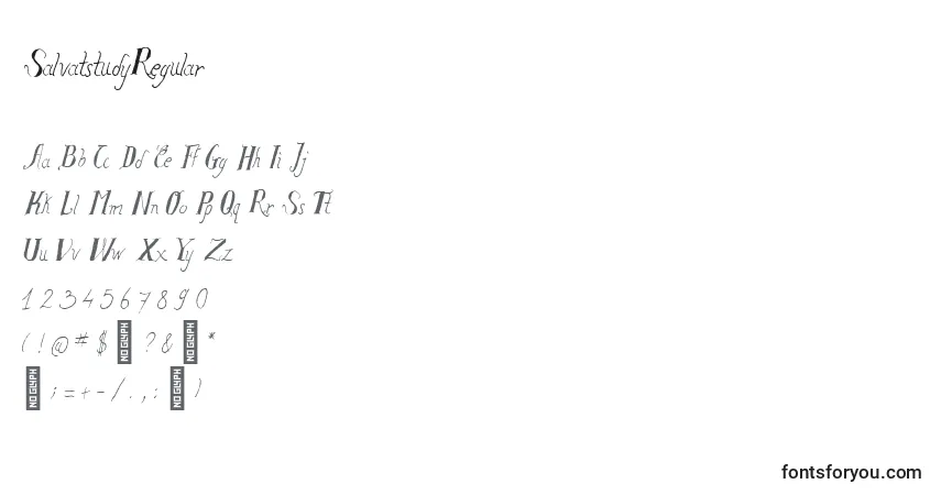 Schriftart SalvatstudyRegular – Alphabet, Zahlen, spezielle Symbole