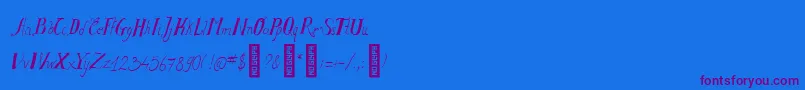 SalvatstudyRegular-Schriftart – Violette Schriften auf blauem Hintergrund