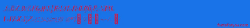 SalvatstudyRegular Font – Red Fonts on Blue Background