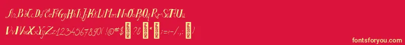 SalvatstudyRegular Font – Yellow Fonts on Red Background
