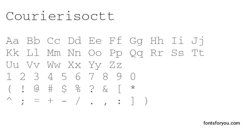 A fonte Courierisoctt – alfabeto, números, caracteres especiais