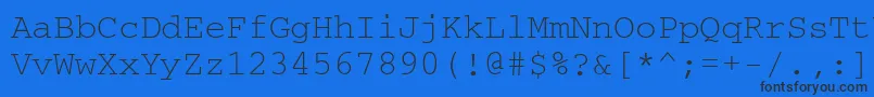 Courierisoctt Font – Black Fonts on Blue Background
