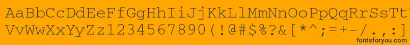 Courierisoctt Font – Black Fonts on Orange Background