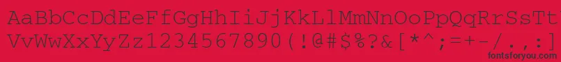 Courierisoctt Font – Black Fonts on Red Background