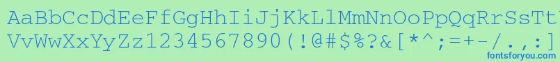 Шрифт Courierisoctt – синие шрифты на зелёном фоне