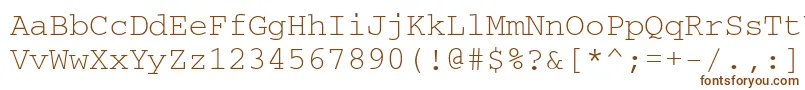 Courierisoctt-fontti – ruskeat fontit valkoisella taustalla