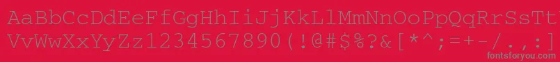 Courierisoctt Font – Gray Fonts on Red Background