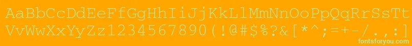 Courierisoctt-Schriftart – Grüne Schriften auf orangefarbenem Hintergrund