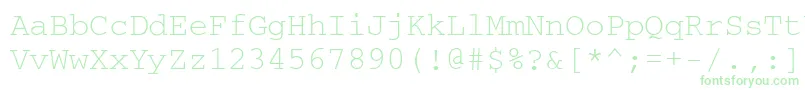 Courierisoctt-Schriftart – Grüne Schriften auf weißem Hintergrund