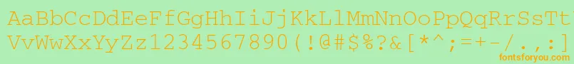 Courierisoctt Font – Orange Fonts on Green Background
