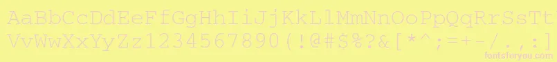 Courierisoctt-fontti – vaaleanpunaiset fontit keltaisella taustalla