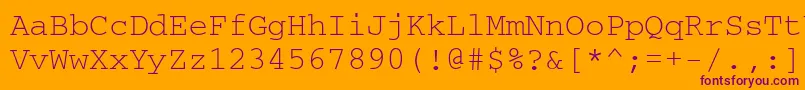 Courierisoctt Font – Purple Fonts on Orange Background