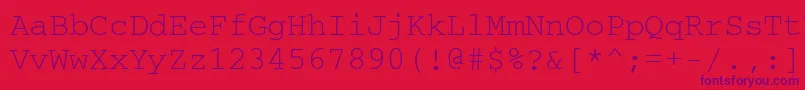 Courierisoctt Font – Purple Fonts on Red Background