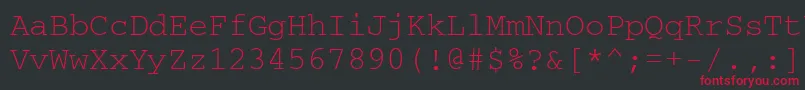 Courierisoctt Font – Red Fonts on Black Background