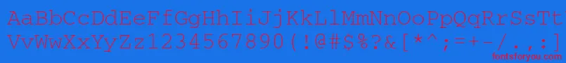 フォントCourierisoctt – 赤い文字の青い背景