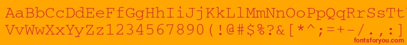 Courierisoctt Font – Red Fonts on Orange Background