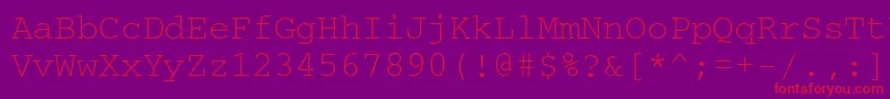 Courierisoctt Font – Red Fonts on Purple Background