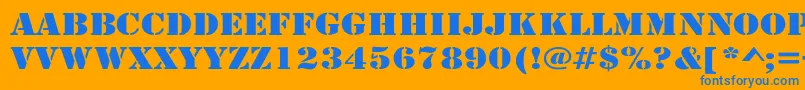 ArmyWide Font – Blue Fonts on Orange Background