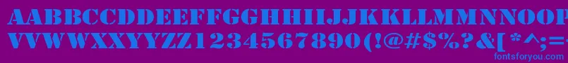 ArmyWide-fontti – siniset fontit violetilla taustalla