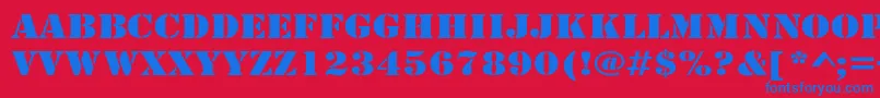 ArmyWide Font – Blue Fonts on Red Background