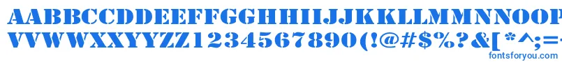 フォントArmyWide – 白い背景に青い文字