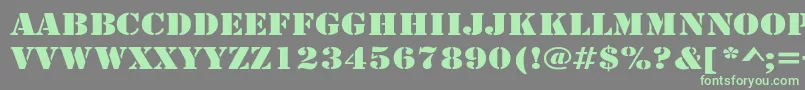 フォントArmyWide – 灰色の背景に緑のフォント