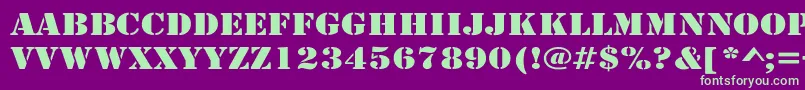 ArmyWide-fontti – vihreät fontit violetilla taustalla