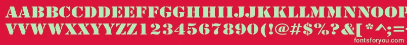 ArmyWide Font – Green Fonts on Red Background