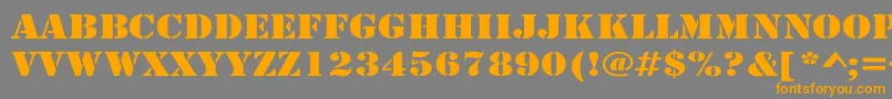 ArmyWide Font – Orange Fonts on Gray Background