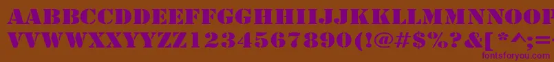 ArmyWide-fontti – violetit fontit ruskealla taustalla