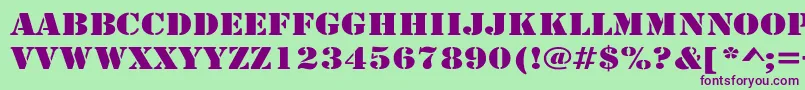 ArmyWide Font – Purple Fonts on Green Background